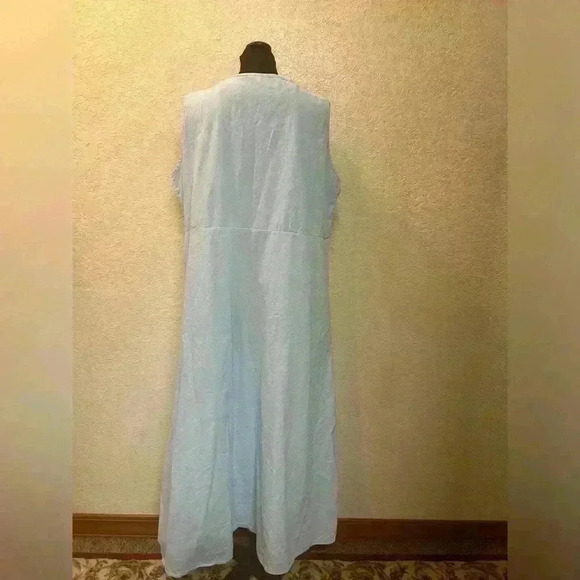 Womans Boho Baby Blue Maxi Dress w Pockets sz XL - Picture 6 of 12